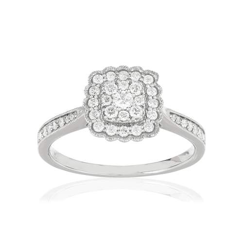750 white gold diamond ring