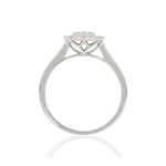 Bague or 750 blanc carrée diamants - vue 2