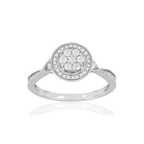 Bague or blanc 750 diamants