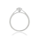 Bague or 375 blanc diamants - vue 2