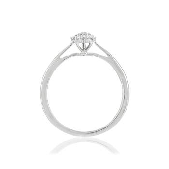 Bague or 375 blanc diamants