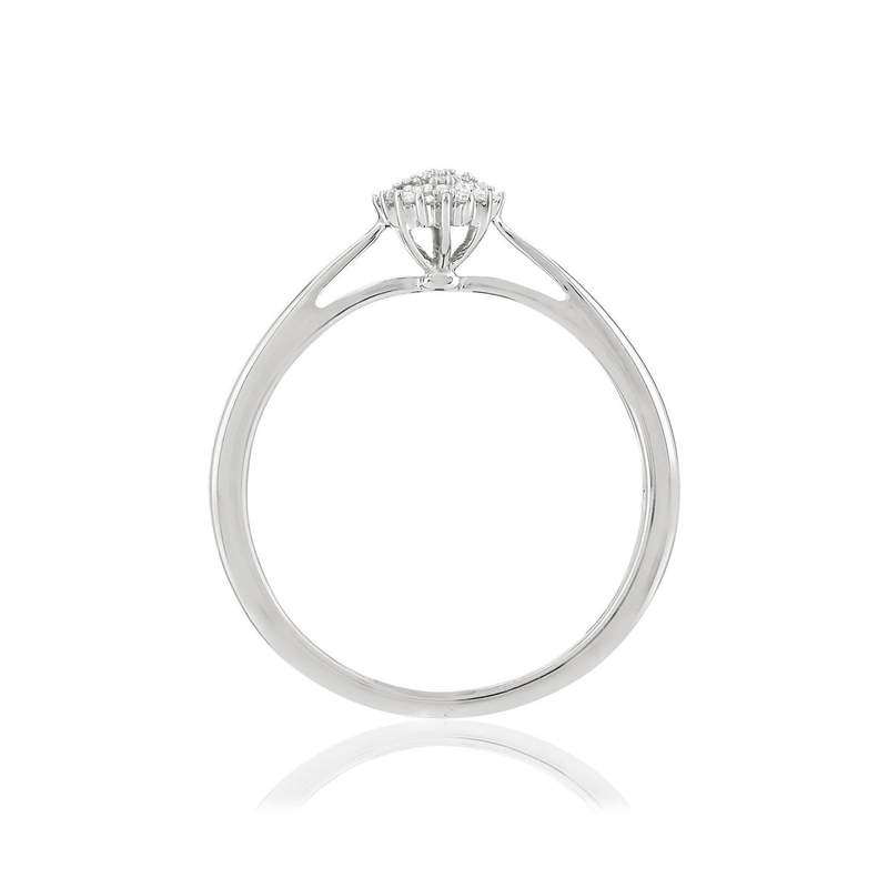 Bague or 375 blanc diamants - vue 2