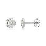 Boucles d'oreilles or blanc 375 diamants - vue 1