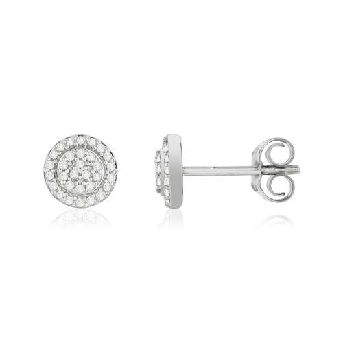 Boucles d'oreilles or blanc 375 diamants