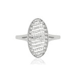 Bague or blanc 375 diamants - vue 3