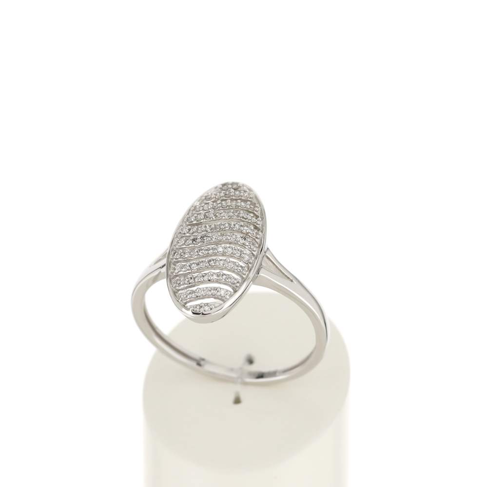 Bague or blanc 375 diamants - vue 2