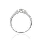 Bague or 375 blanc centre ajouré diamants - vue 2