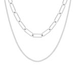 Collier acier double rang 55 cm - vue 1