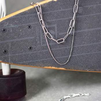 Collier acier double rang 55 cm
