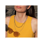 Collier acier double rang 55 cm - vue porté 2