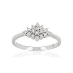 Bague or 750 blanc diamants - vue 1