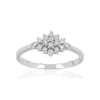 Bague or 750 blanc diamants