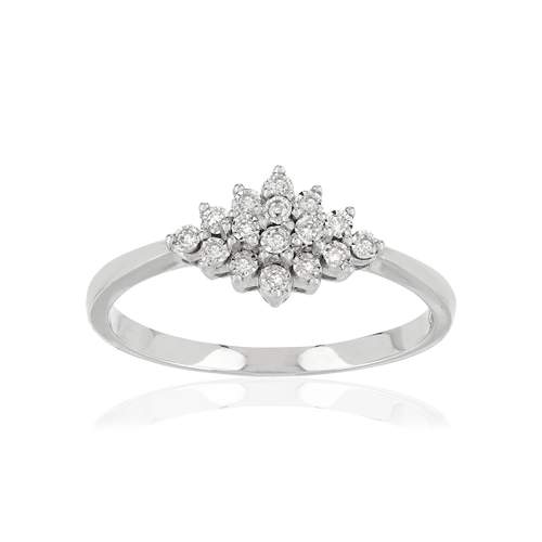 Bague or 750 blanc diamants