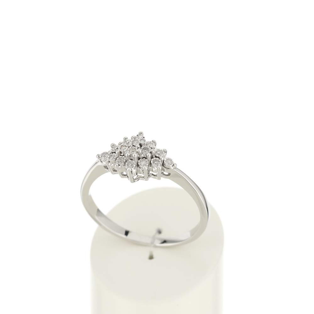 Bague or 750 blanc diamants - vue 2