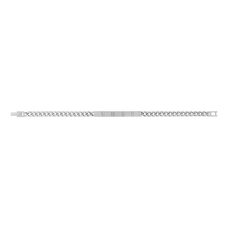 Bracelet acier pierres imitation blanches 20 cm - vue 1