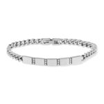 Bracelet acier pierres imitation blanches 20 cm - vue 2