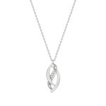 Collier or blanc 375 entrelacé diamants 45 cm - vue 1