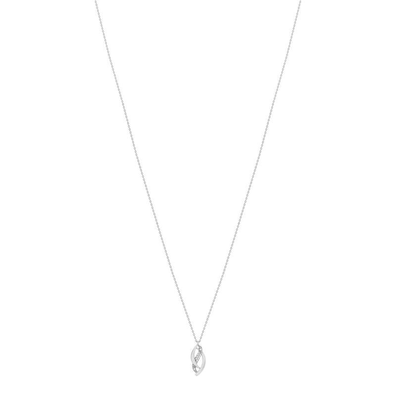 Collier or blanc 375 entrelacé diamants 45 cm - vue 2