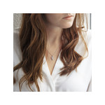 Collier or blanc 375 entrelacé diamants 45 cm - vue porté 2