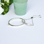 Bracelet acier plaque pierres imitation blanches 24 cm - vue D3