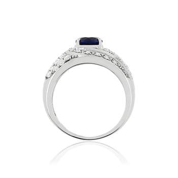 925 silver ring with imitation blue stone and zirconias
