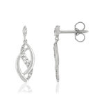 Boucles d'oreilles or blanc 375 diamants - vue 1