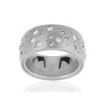 Bague acier zirconia - vue 1