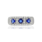 Bague argent 925 pierres imitation bleues et zirconias - vue 3