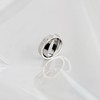 Bague acier anneaux entrelacés zirconia blanc - vue VD3