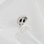 Bague acier anneaux entrelacés zirconia blanc - vue D3