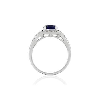 925 silver ring with imitation blue stone and zirconias