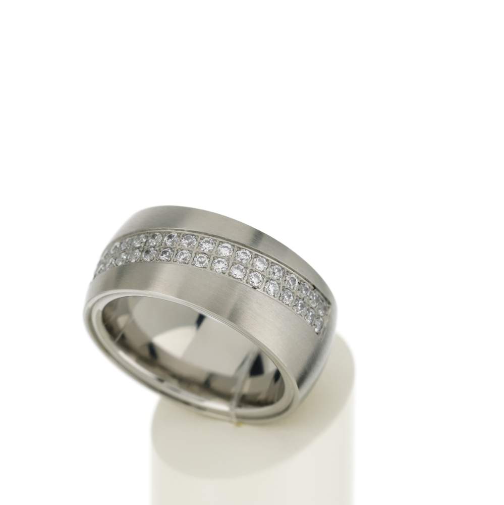 Bague acier zirconias - vue 3