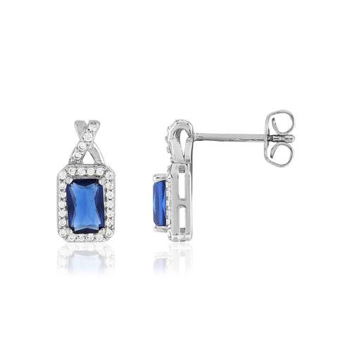 Boucles d'oreilles pierres imitation bleues zirconias