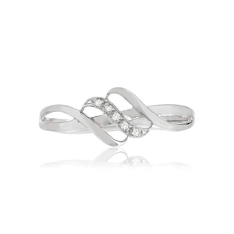 Bague or blanc 375 diamants - vue 3