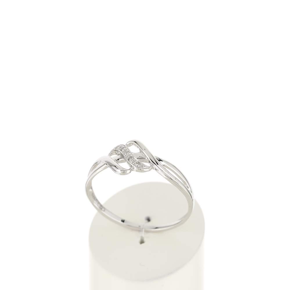 Bague or blanc 375 diamants - vue 2