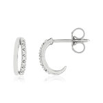 Boucles d'oreilles or 375 blanc diamants - vue 1