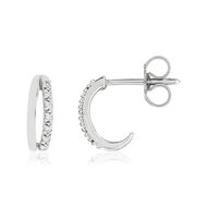 Boucles d'oreilles or 375 blanc diamants