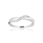 Bague or blanc 375 entrelacée diamant - vue 1