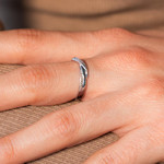 Ring 375 witgouden ingelegde diamant - gedragen 1 bekijken