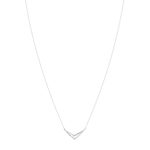 Collier or 375 blanc 'V' diamants 42 cm - vue 2