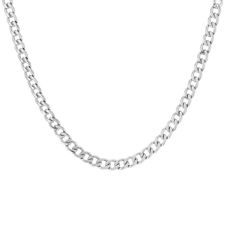 Collier acier maille gourmette 60 cm - vue 1