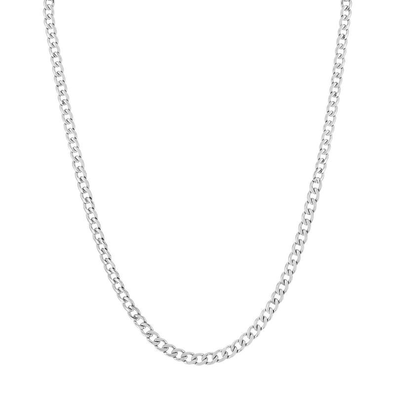 Collier acier maille gourmette 60 cm - vue 2