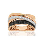 Ring van 750 roségoud met diamanten - afbeelding 1