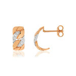 Boucles d'oreilles or rose 750 diamants - vue 1