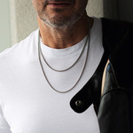 Chaîne acier maille jaseron 50 cm - vue porté 1