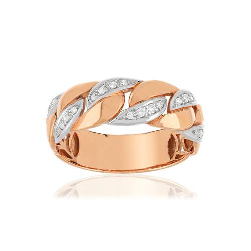 750 diamonds pink gold ring