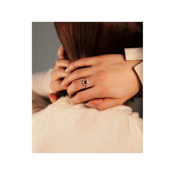 Bague argent 925 zirconias rouge carré et blancs