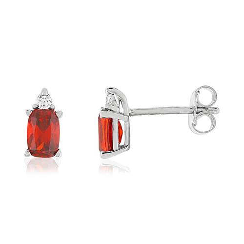 Boucles d'oreilles argent 925 zirconias rouges et blancs