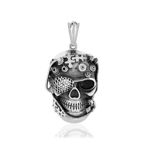 Pendentif acier tête de mort