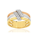 Bague or 750 3 tons diamants - vue 1